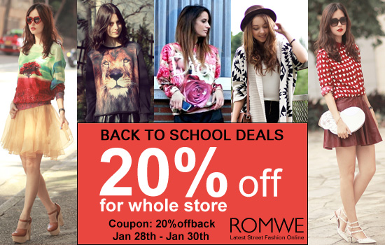 Romwe back to school deals
