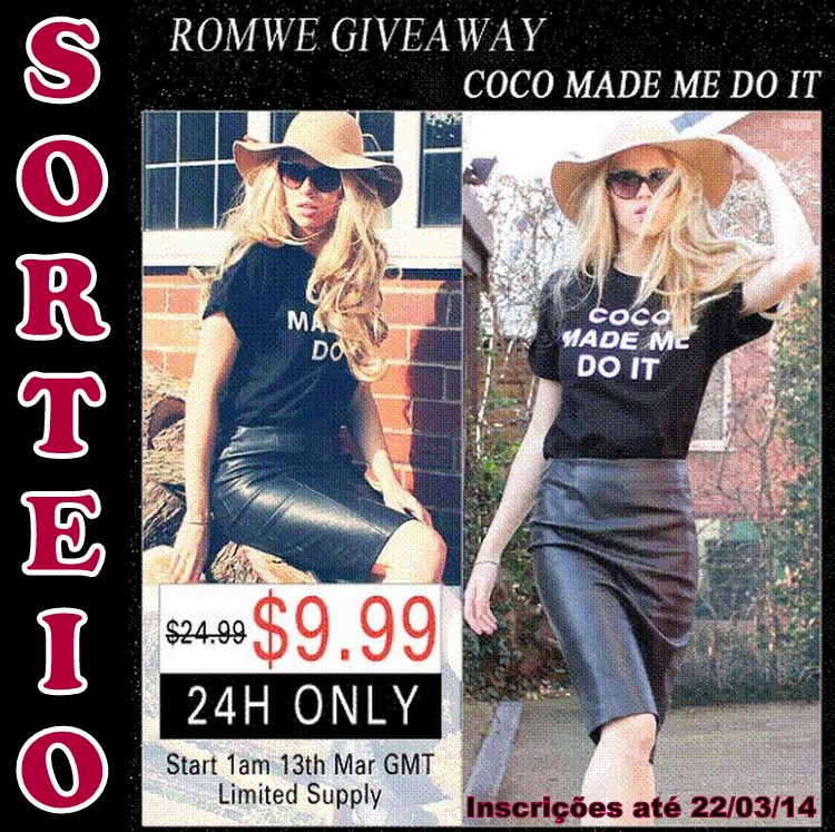 Sorteio “COCO MADE ME DO IT” Black T-shirt Giveaway