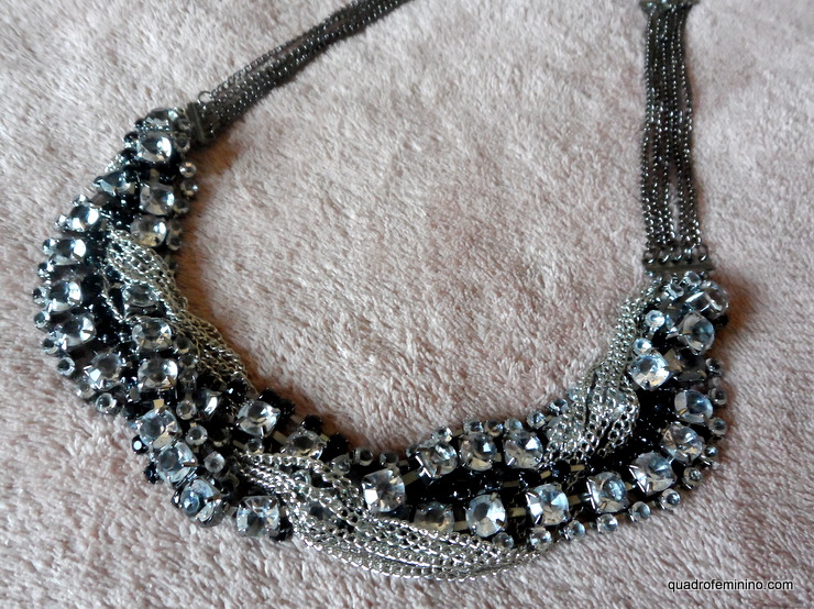 Diamante Embellished Necklace Romwe