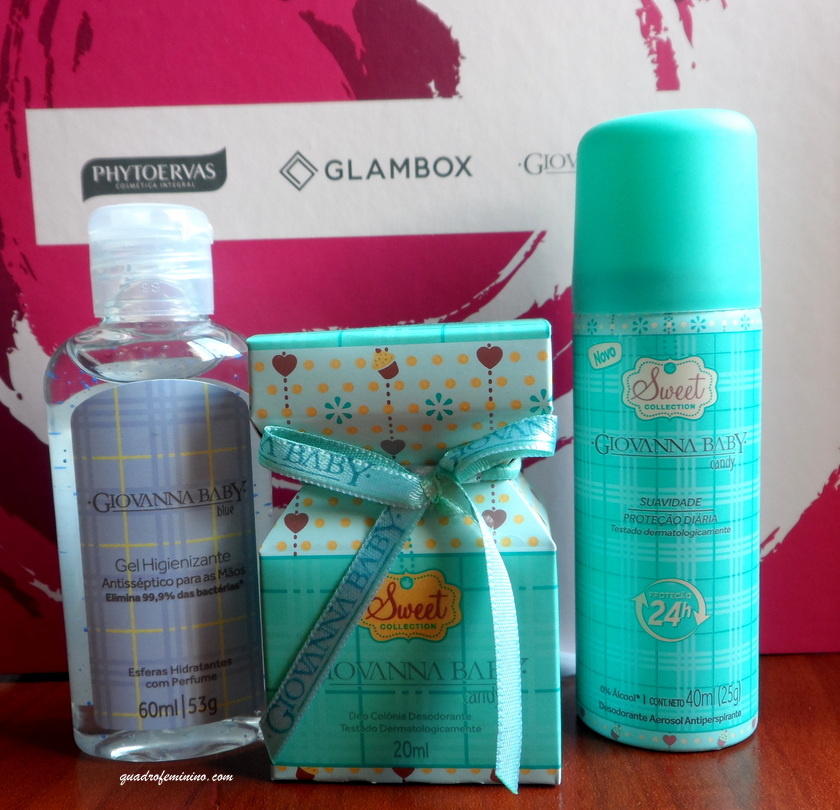 Glambox Phytoervas e Giovanna Baby - Gel Higienizador, Deo Colônia e Desodorante Giovanna Baby