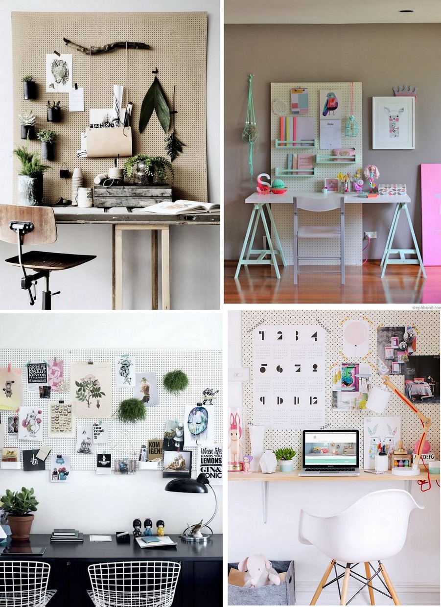 Home Office - Pegboard -painel perfurado