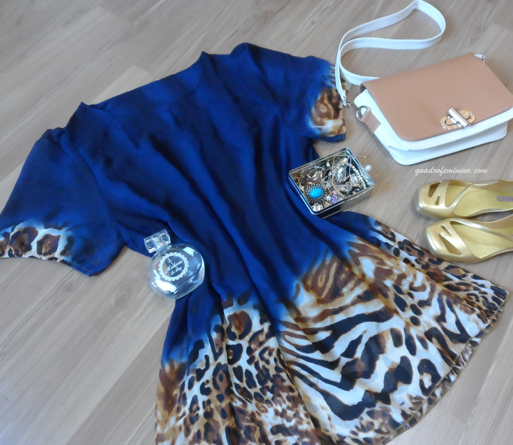 Vestido azul com leopard print da SammyDress 1
