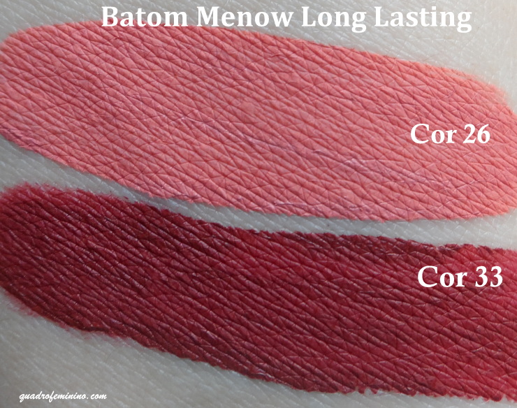Batons Menow Long Lasting Efeito Matte - 26 e 33