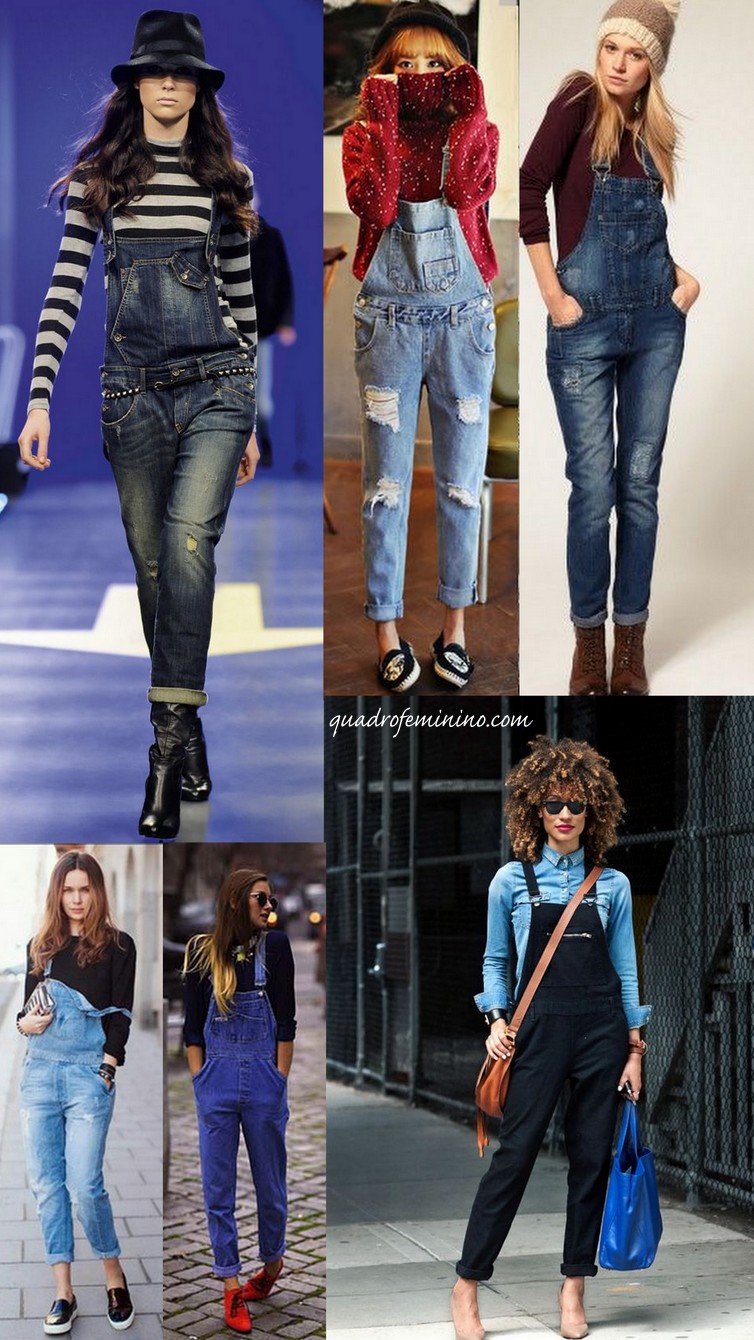 macacão jeans - Looks de inverno