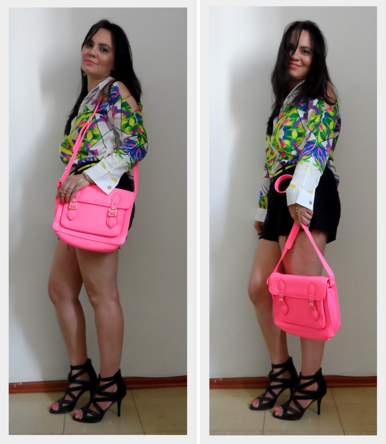 Look - Floral Print, Neon and Black