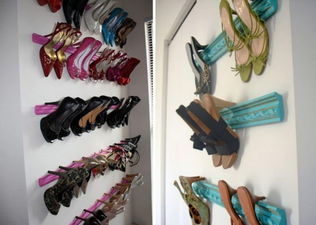 ideias de como organizar sapatos