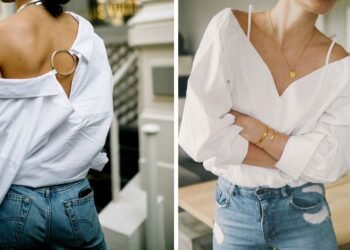 calça jeans e camisa branca