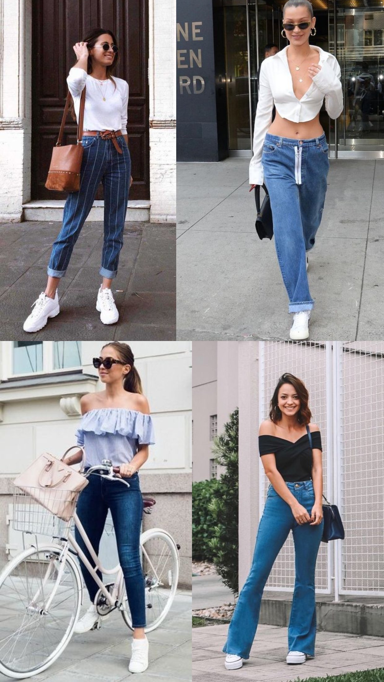 Cargo  Calça jeans rasgada, Moda, Looks