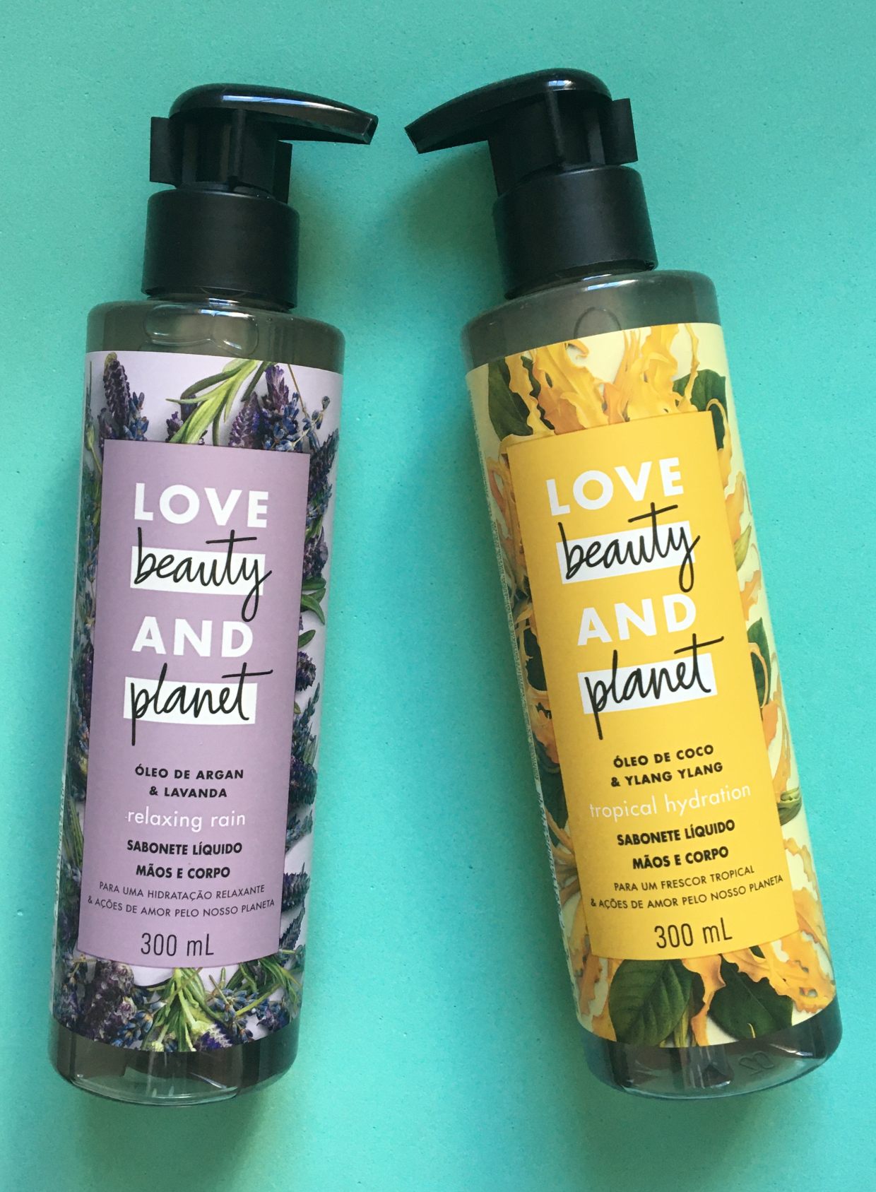 Love Beauty and Planet - sabonetes líquidos Tropical Hydration e Relaxing Rain
