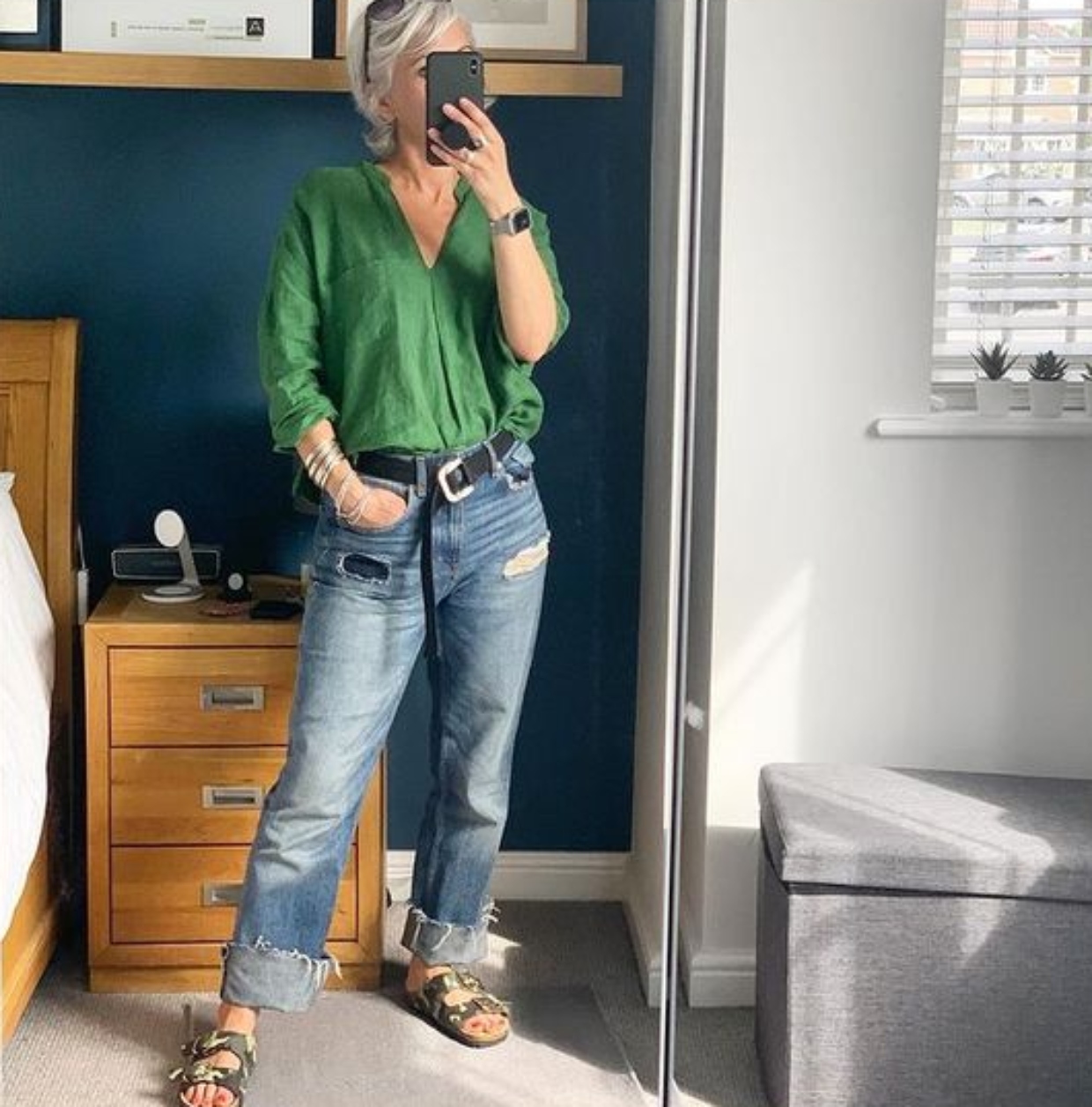 Roupas coloridas jeans verde 1
