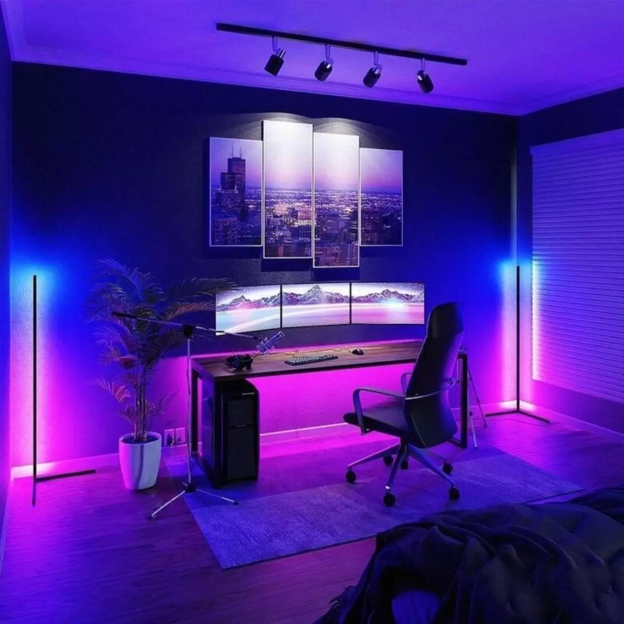 decoração colorida com led