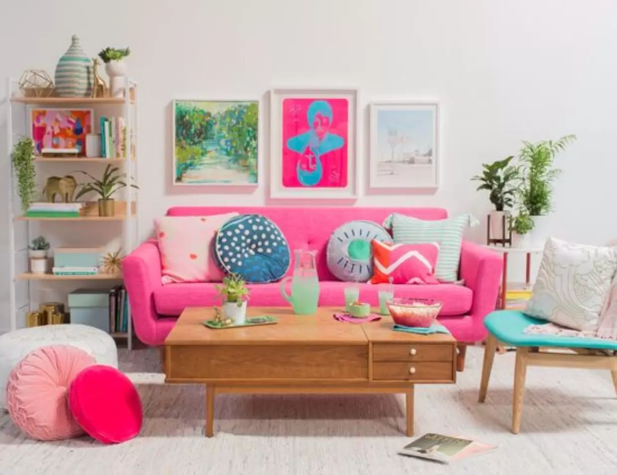 decoração colorida e alegre
