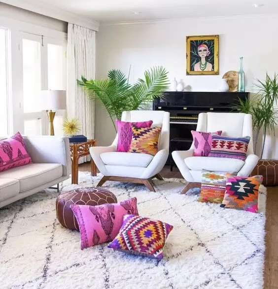 decoração com pontos de cor