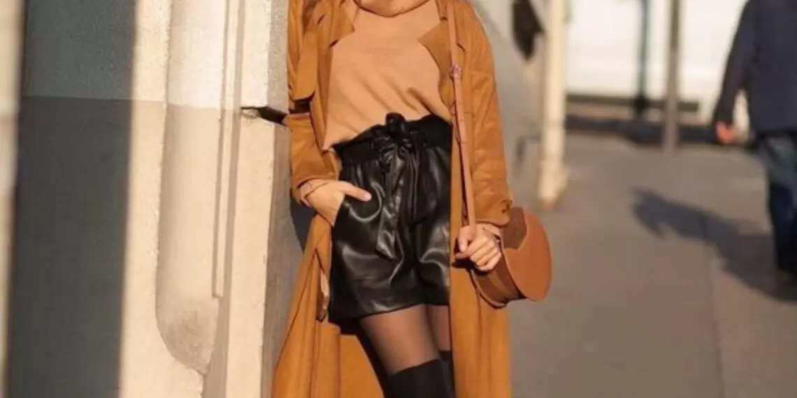 como usar shorts de couro no inverno