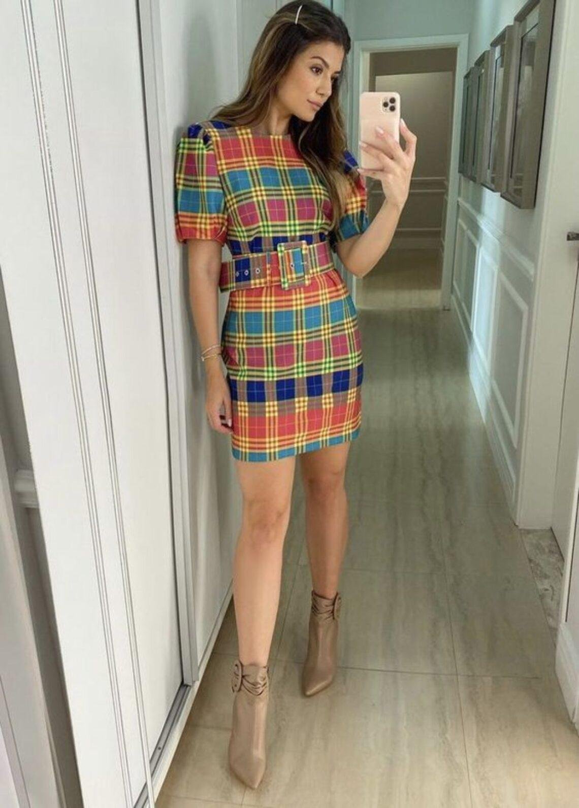 Looks xadrez feminino para arrasar na Festa Junina
