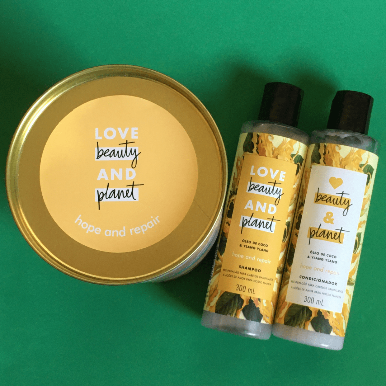 Shampoo e Condicionador Love Beauty and Planet oleo de coco e ylang ylang