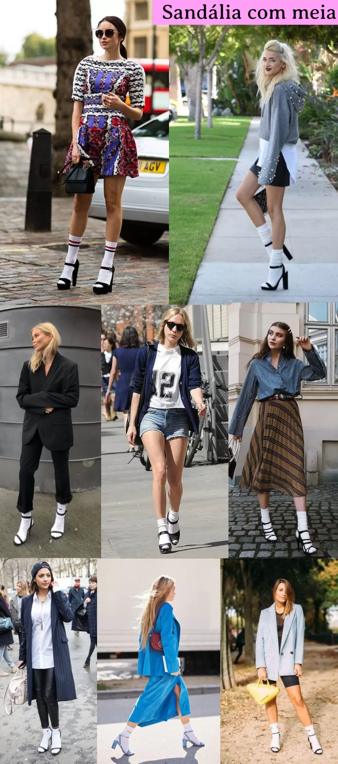 looks sandálias com meias