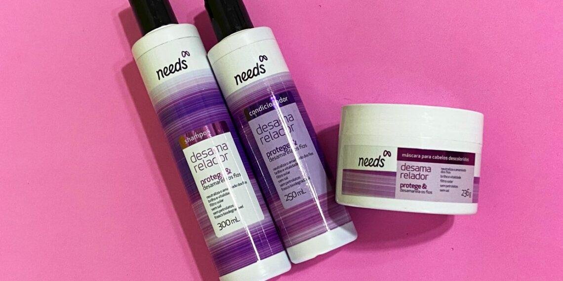 Trio desamarelador Needs - Resenha do shampoo, condicionador e máscara 1 Desamarelador Needs - cabelos com mechas