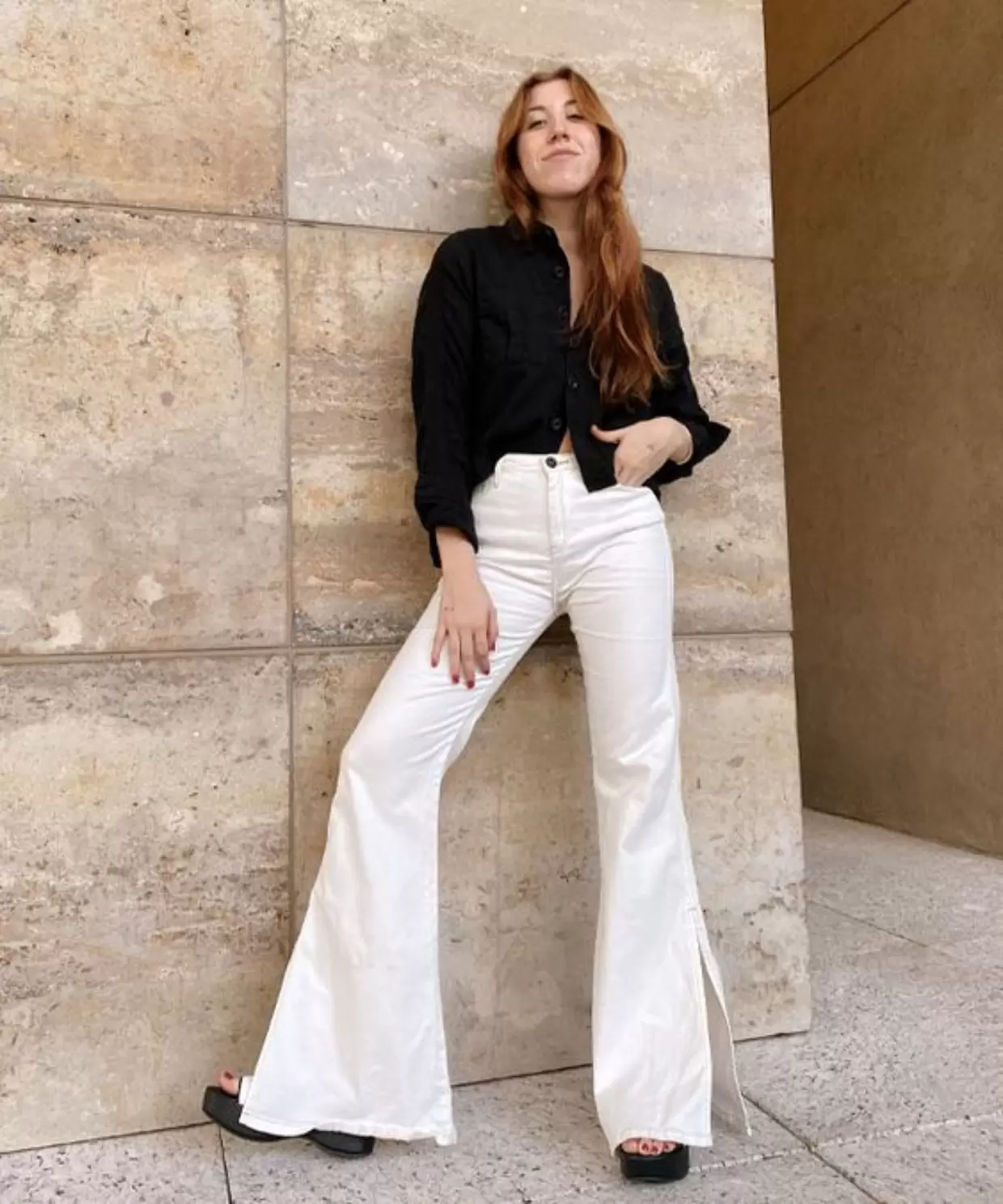 Look Calca flare branca