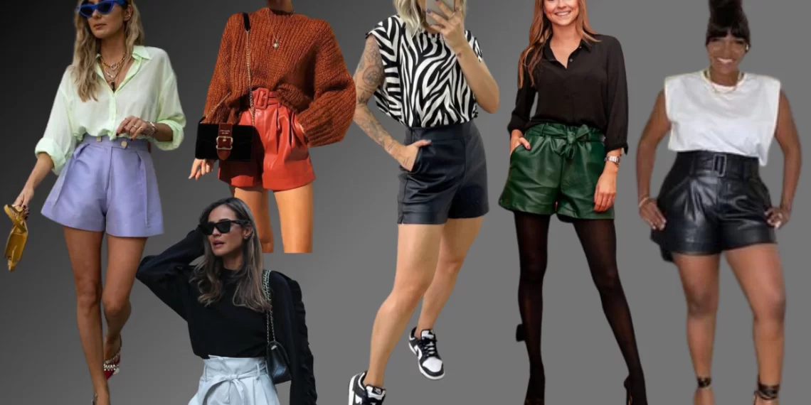 Moda versátil: Aprenda como usar shorts de couro feminino em diversas ocasiões 1 Shorts de couro