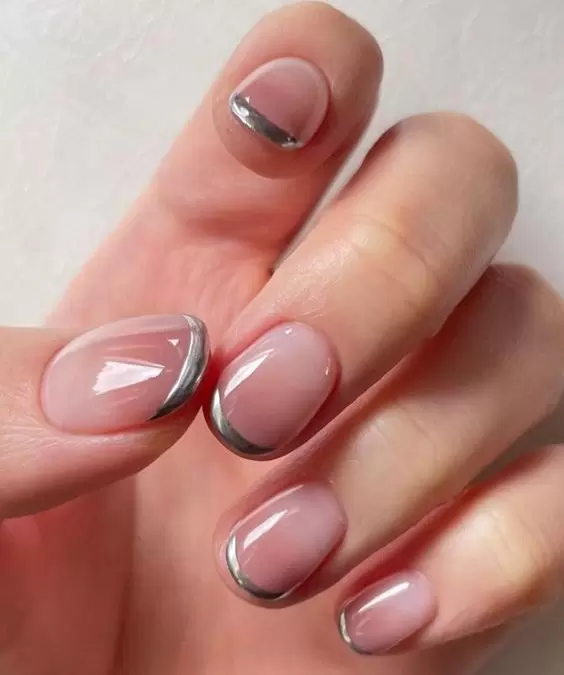 Unhas Francesinha cromada