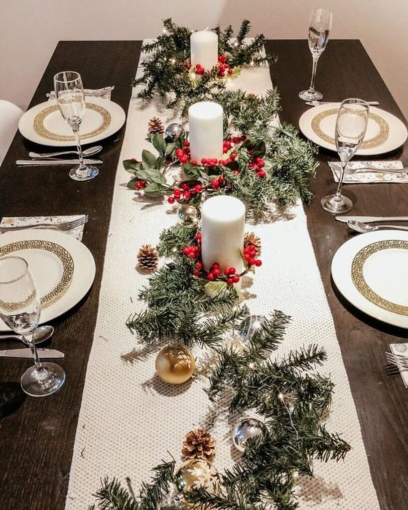 mesa de natal simples