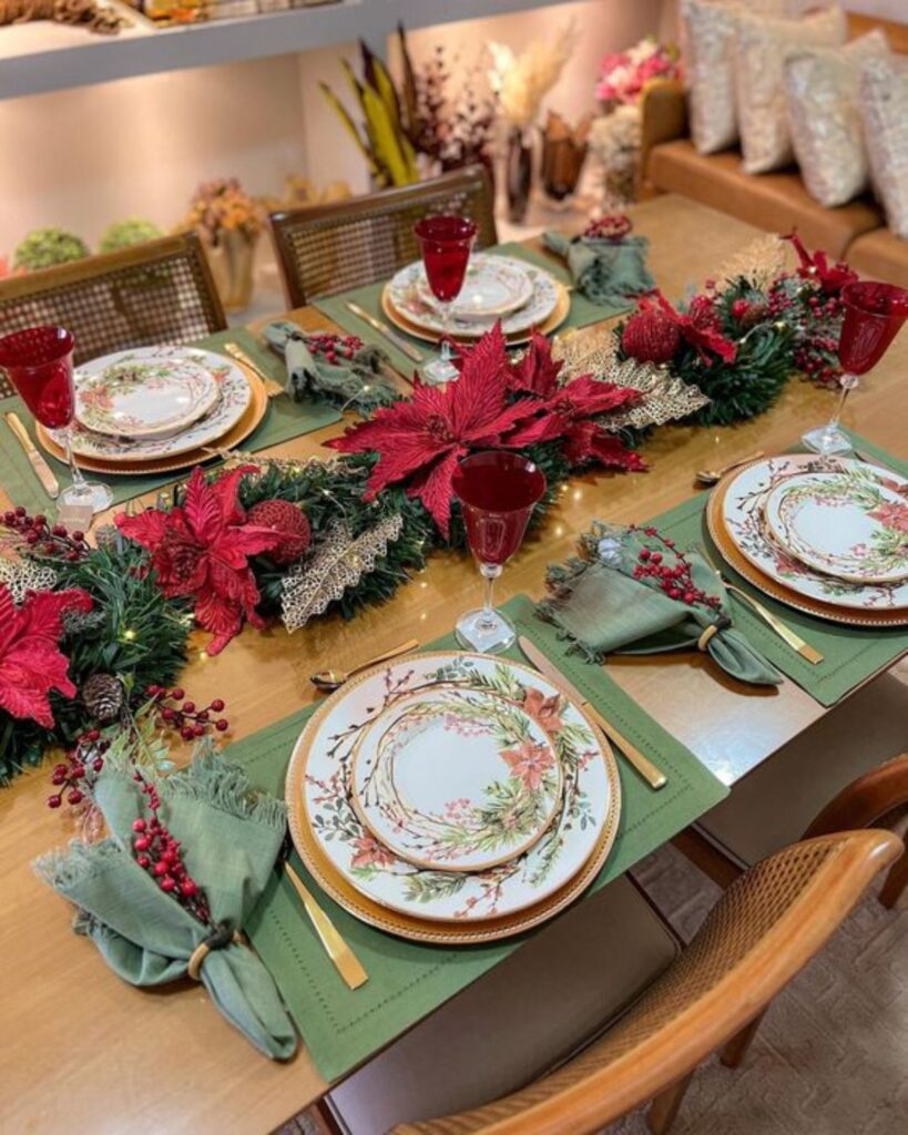 decoração de natal na mesa