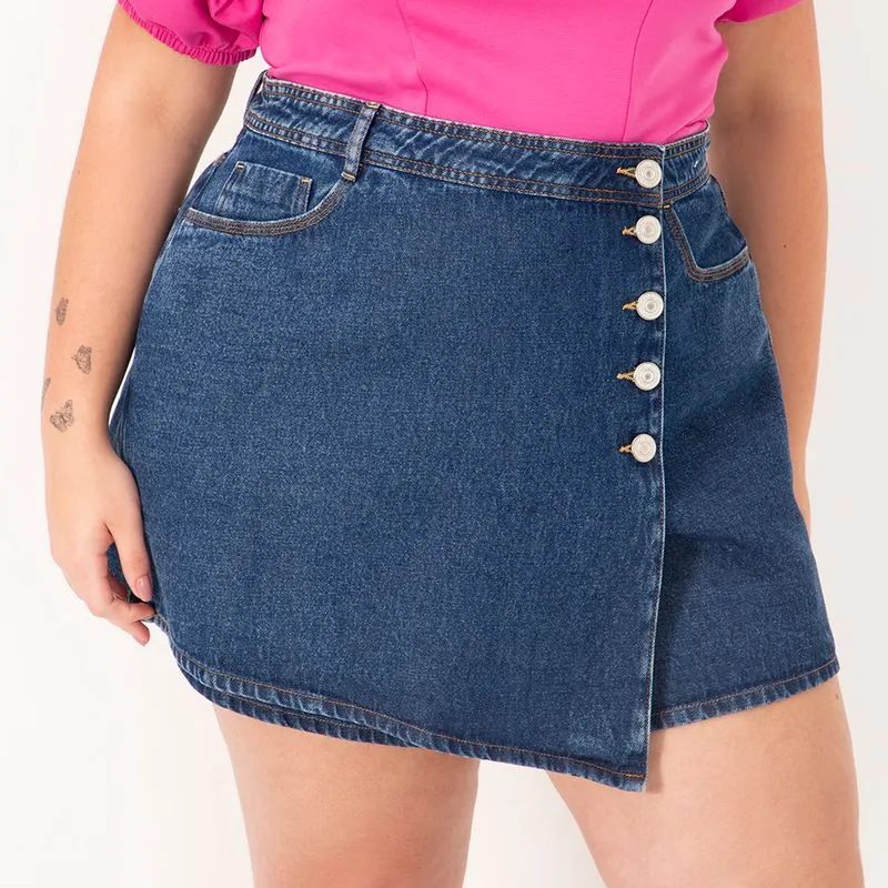 Short saia jeans