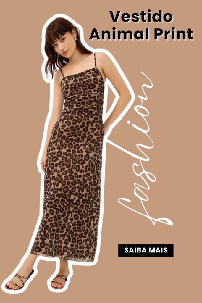 Vestido Longo Animal Print 