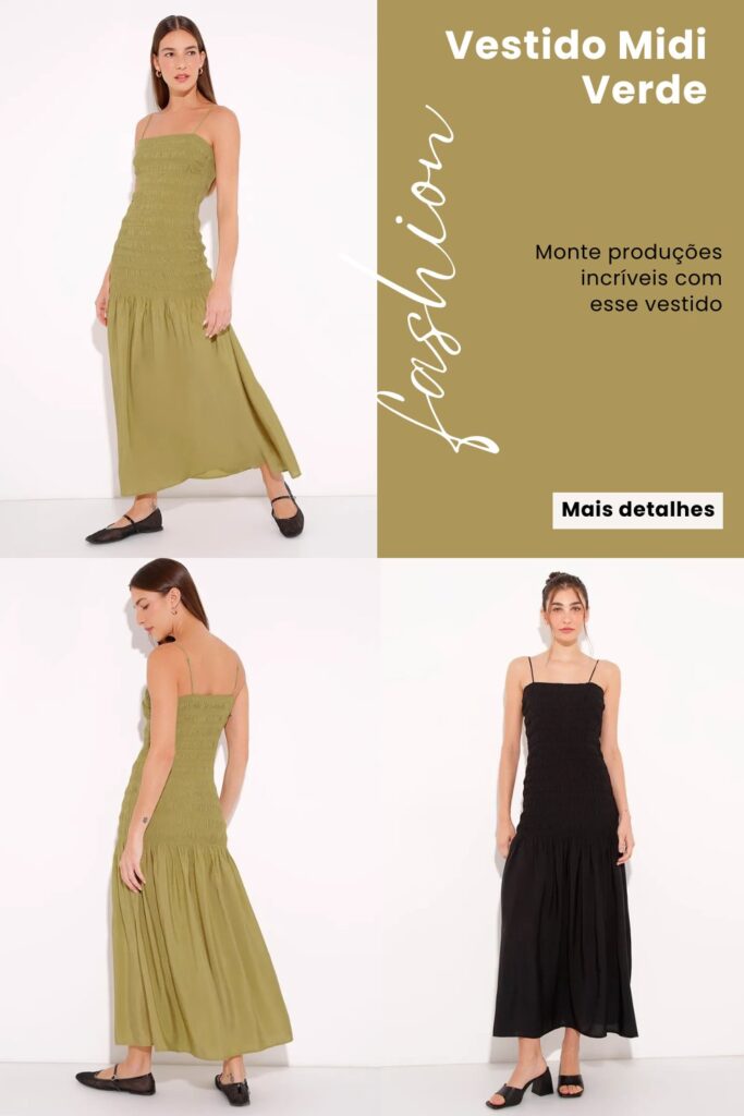 Vestido midi verde