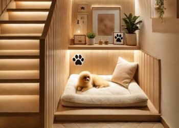 Cantinho do pet: como montar um espaço pro seu cachorro confortável em casa (sem bagunçar a decoração!) 29 casinha de cachorro