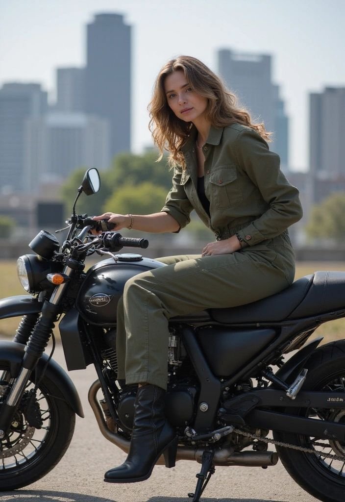 Looks para Andar de Moto: Como Criar um Visual Feminino, Seguro e Descolado 8 estilo motoqueira