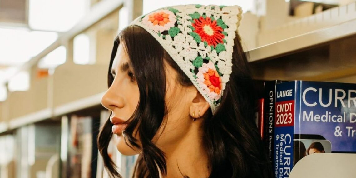 bandana de croche para cabelo