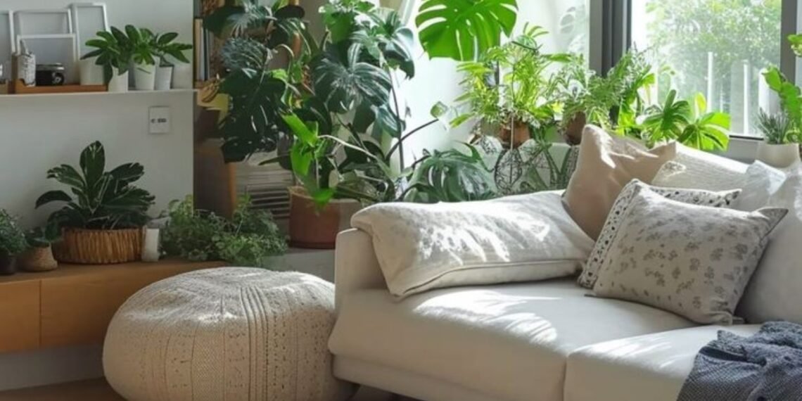 decoração com plantas na sala