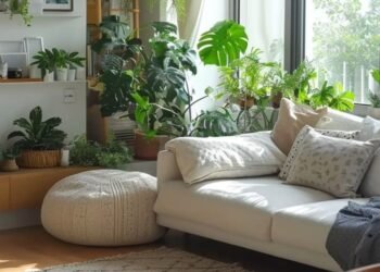 decoração com plantas na sala