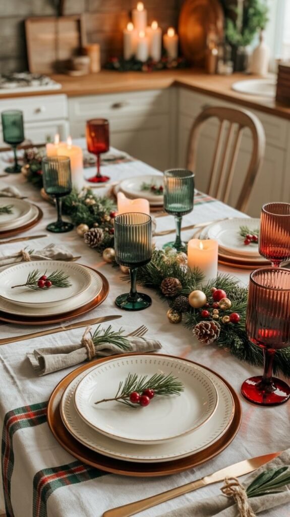 decoração da mesa de natal