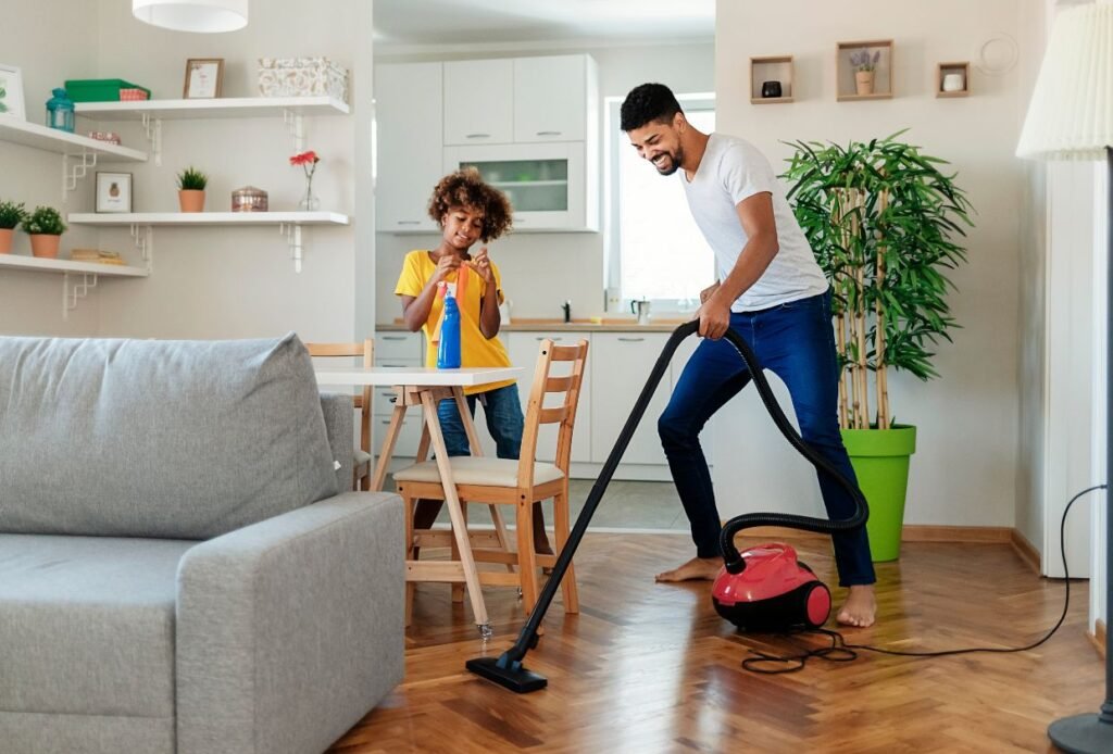 Casa organizada com bebê
