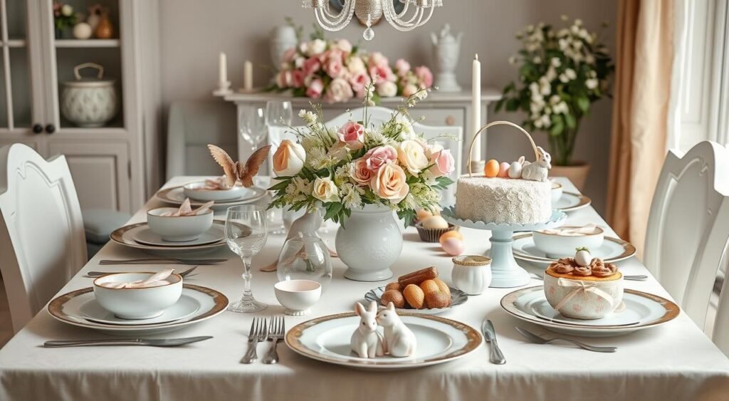 7 ideias de mesa de páscoa: transforme sua celebração em um momento inesquecível 6 Mesa de páscoa elegante