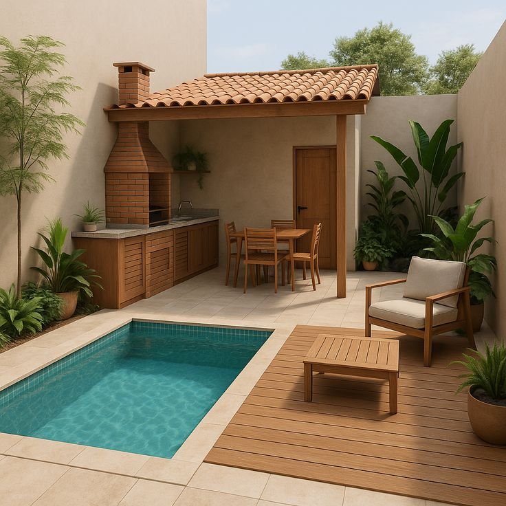 Área Gourmet com Piscina Simples: Guia Completo para Criar seu Refúgio dos Sonhos sem Gastar Muito 4 Área Gourmet com Piscina Simples