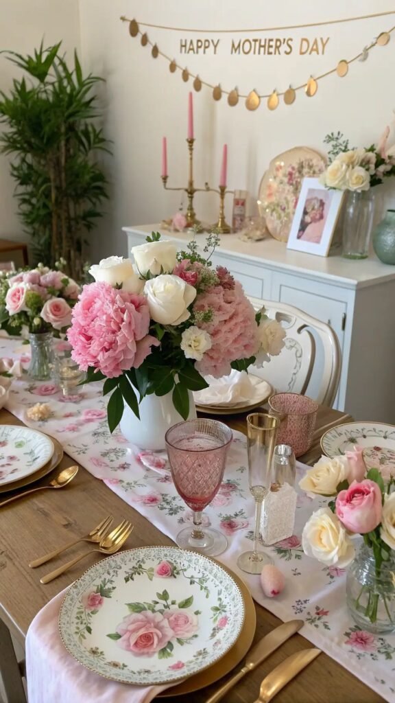 mesa posta dia das maes elegante