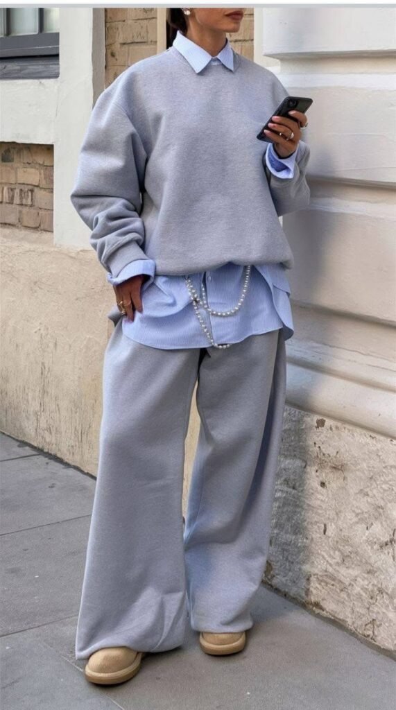 mulher usando look com moletom feminino 