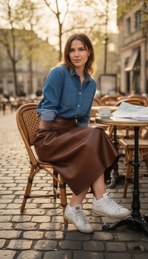 Saia midi couro: como usar, combinar e criar looks elegantes em todas as estações 17 combinações de cores que sempre funcionam