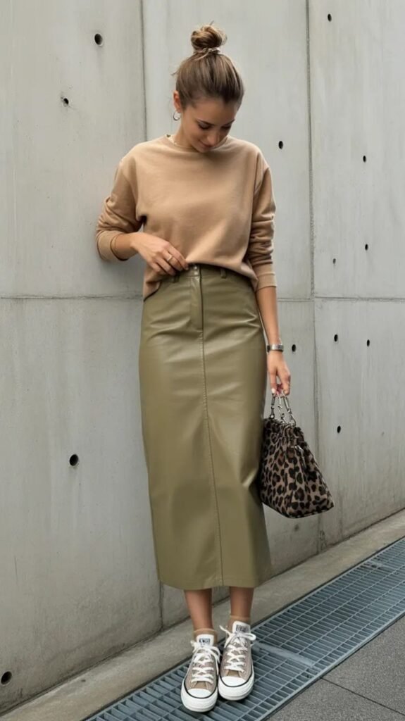 Saia midi couro: como usar, combinar e criar looks elegantes em todas as estações 6 modelos de saia midi couro
