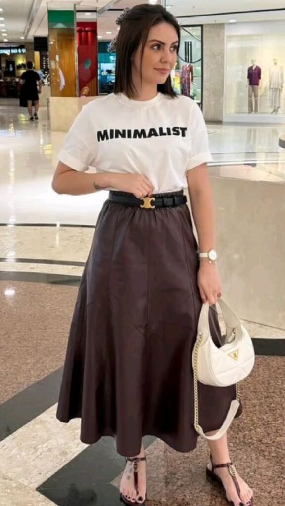 Saia midi couro: como usar, combinar e criar looks elegantes em todas as estações 2 saia midi couro